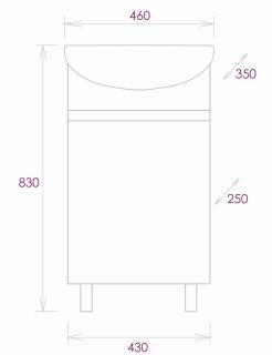 Напольная тумба под раковину Onika Милтон 104510 45см белый